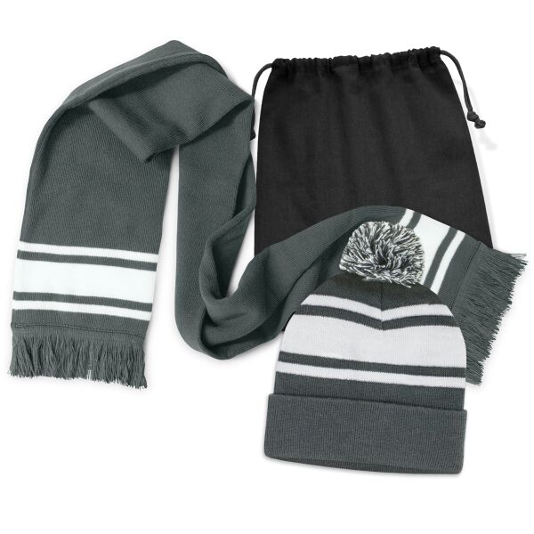 Commodore Scarf and Beanie with Pom Pom Set Thumbnail