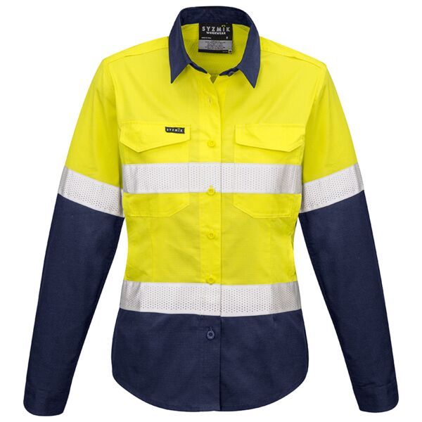 Womens Rugged Cooling Taped Hi Vis L/S Spliced Shirt Thumbnail