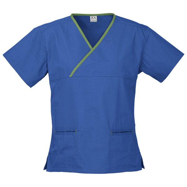 Ladies Contrast Crossover Scrubs Top Thumbnail